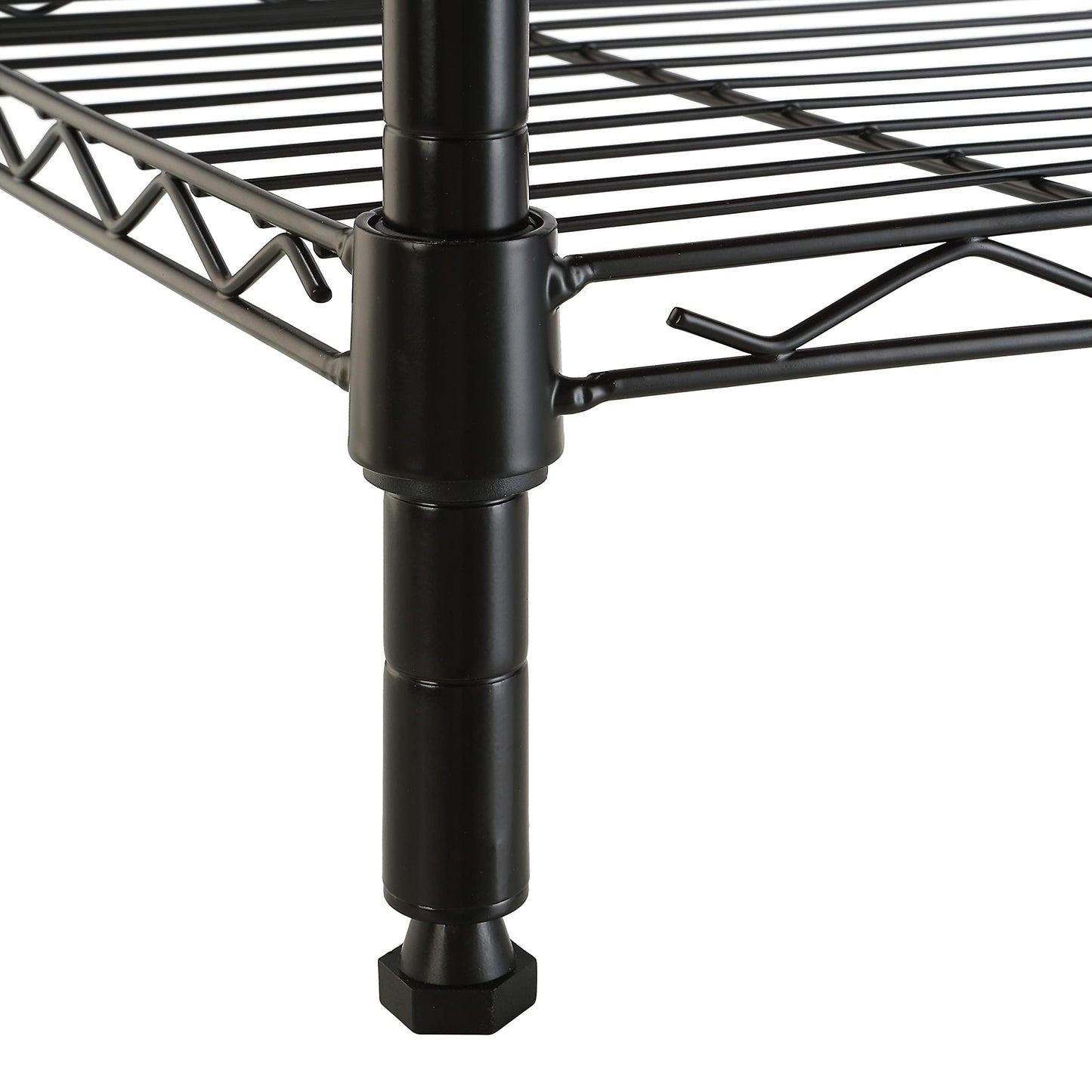 Amazon Basics 3-Shelf Adjustable Heavy Duty Steel Wire Rack Storage Shelving Organizer for Kitchen, Garage, 23.2" L x 13.4" W x 30" H, Black