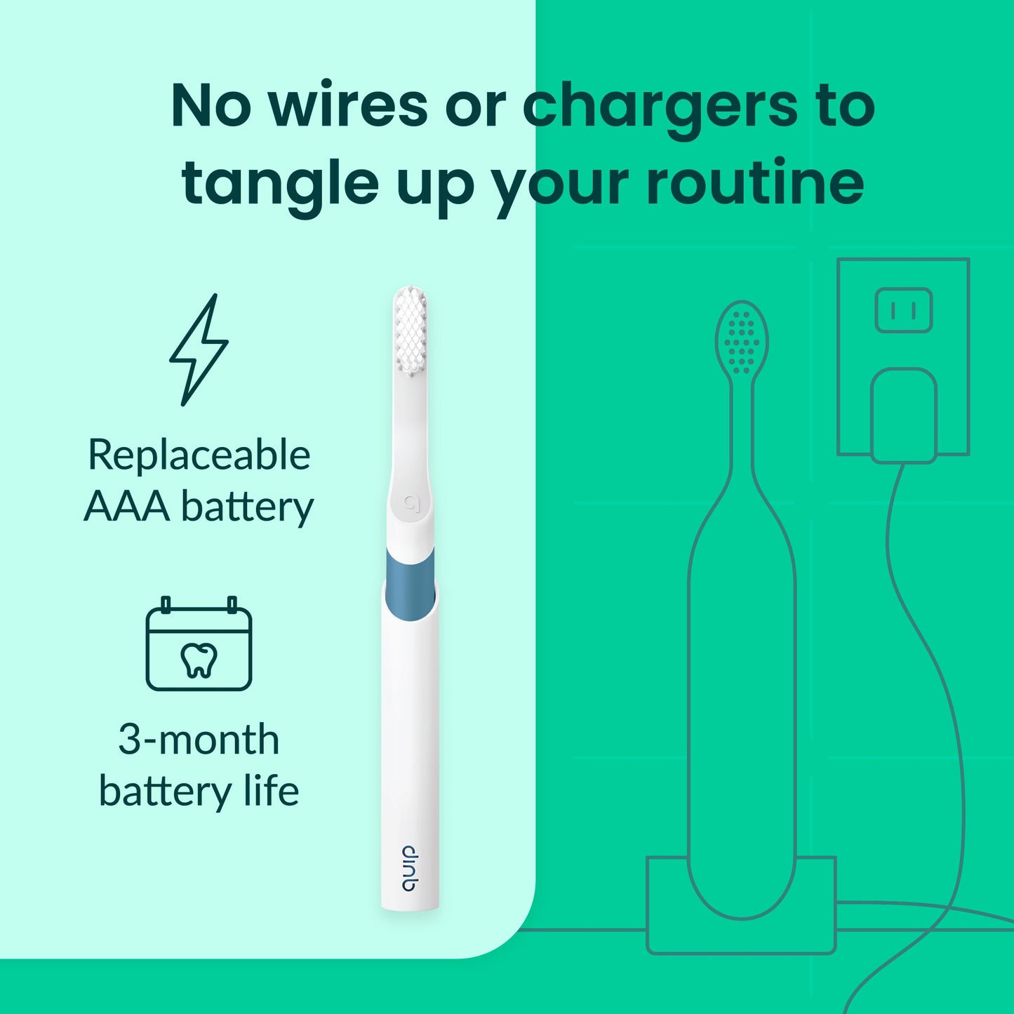 Quip Sonic Electric Toothbrush for Adults - Time Travel & Soft Bristles with Travel Case & Replacement Brush Head - 3 Month Battery Life, Plastic Handle - Magenta