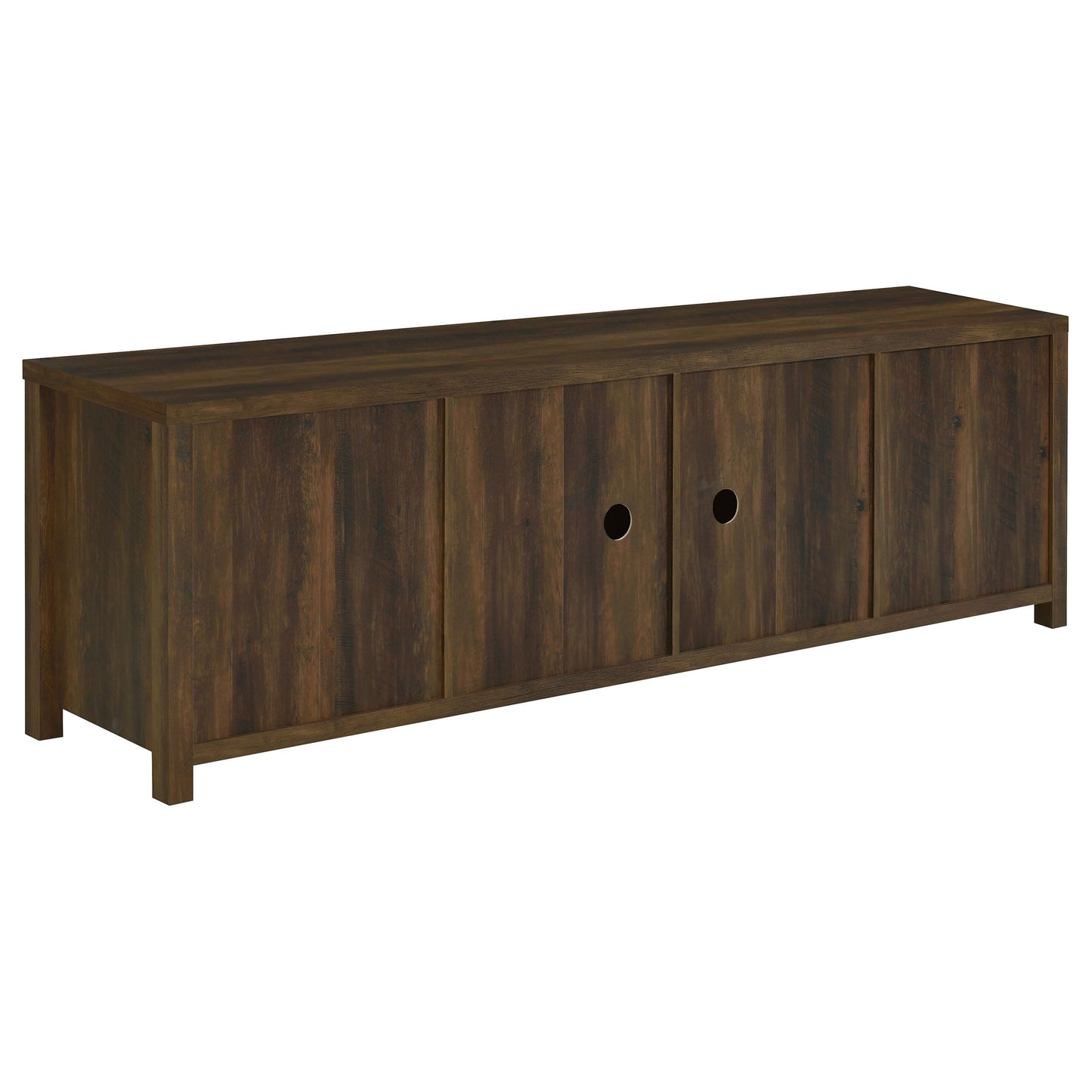 Coaster Home Furnishings - Madra - Engineered Wood - 79-Inch TV Stand with Sliding Barn Doors, 2 Open Shelves - Living Room - Dark Pine - 736273