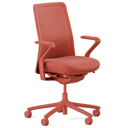 Branch Verve Chair - High Performance Executive Office Chair with Contoured Back and Adjustable Lumbar Support - High Density Foam Cushion and 3D Knit Back - Fits 5' to 6', Up to 275 lbs, Coral