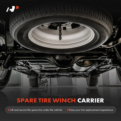 A-Premium Spare Tire Hoist Spare Tire Winch Carrier Compatible with Dodge Durango 2011 2012, Sport Utility, AWD