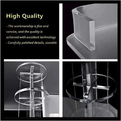 DHXIAMZ Acrylic Lectern Podium Stand with Wheels for Church School Hotel Wedding Speech