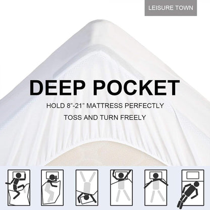 8-21 (54x75 LEISURE TOWN Cotton Full XL Size Mattress Pad Fitted Quilted Mattress Cover Pillow Top Mattress Topper