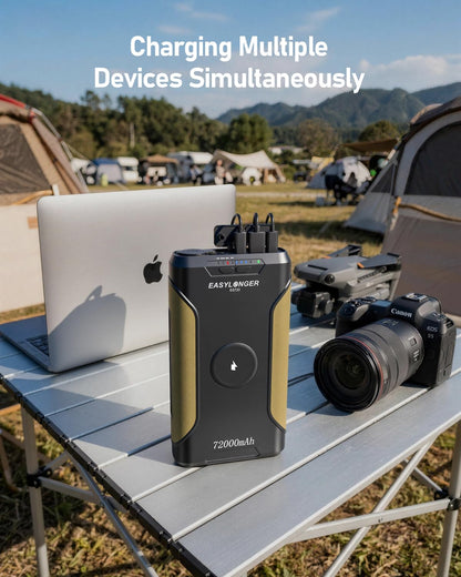 EASYLONGER ES720 CPAP Battery Backup, 266.4Wh Portable Power Supply for ResMed AirSense 10/11, AirCurve 10/11, AirMini, Philips DreamStation 1/2, Emergency CPAP Battery for Outdoor Camping