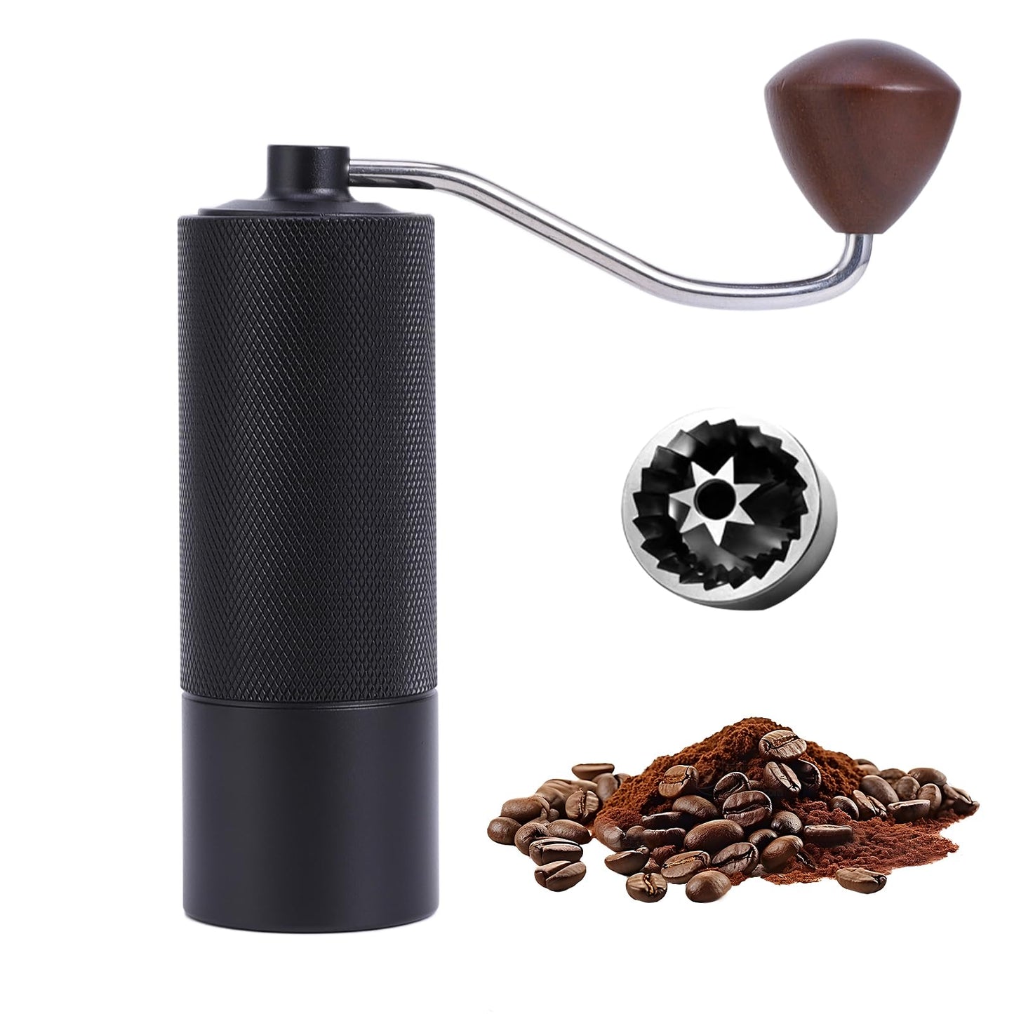 Manual Coffee Grinder with Stainless Steel Conical Grinding Burr Hand Crank Coffee Bean Grinder Mill for Espresso Pour Over French Press Moka for Office Home Camping Traveling