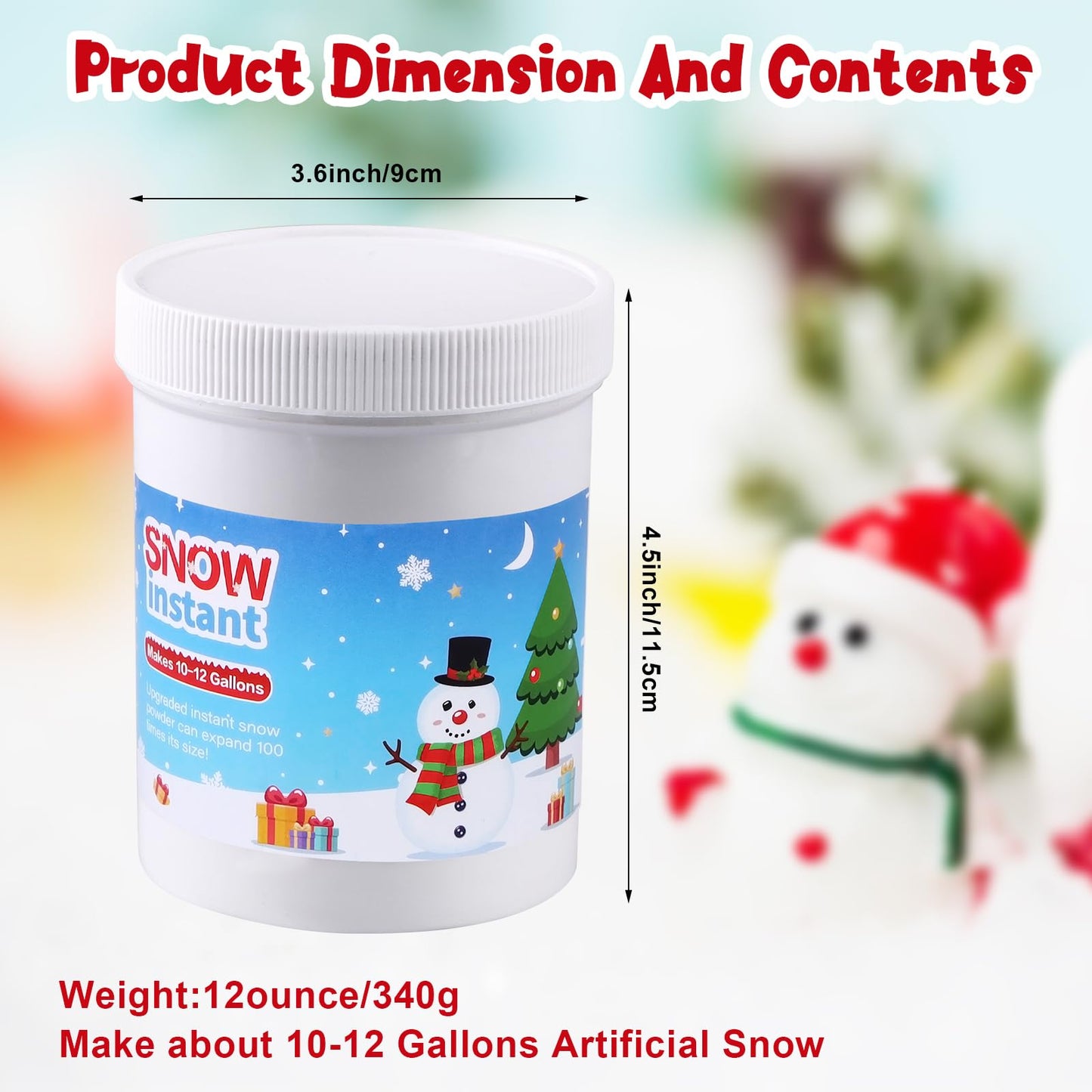 Youdaju Instant Snow Fake Snow Powder Makes 12 Gallons of Artificial Snow Instant Snow Powder Instant Snow Packets Magic Snow for Winter Decoration Holiday Wedding Festival Market Fairy House Decor