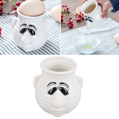 Ceramic Egg Separator, Funny Cartoon Ceramic Egg White and Yolk Separator Mug Kitchen Gadget Dishwasher Safe Ceramicly Mug for Home Cooks White Elephant Gift
