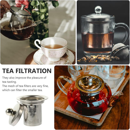 SHERCHPRY Teapot Tea Strainer: Metal Infuser Insert, Fine Mesh Tea Steeper for Loose Tea, Stainless Steel Tea Filter