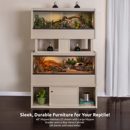 New Age Pet Lo‑Boy Versa Stand for Reptile Terrariums, Low-Profile ECOFLEX Cabinet for Stacked Large, 48" Mojave Reptile Habitats, Maple