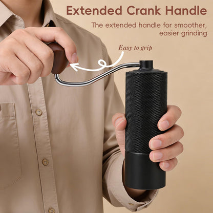 Manual Coffee Grinder with Stainless Steel Conical Grinding Burr Hand Crank Coffee Bean Grinder Mill for Espresso Pour Over French Press Moka for Office Home Camping Traveling