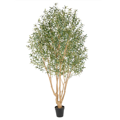Nafresh Majestic Faux Olive Tree 9ft – Artificial Olive Tree Indoor & Outdoor with Lifelike Leaves & Textured Branches for Living Room, Office, Entryway,Patio