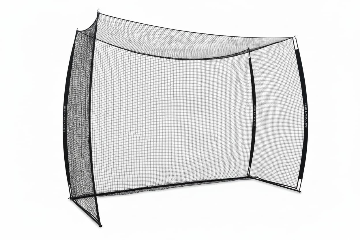 GOLF PAPi Mobile Golf Simulator Net – 10ft Compact Practice Net with Steel Frame & Impact Screen – Indoor & Outdoor Golf Training for Backyard, Garage & Home Sim Setup (Without Simulator Screen)