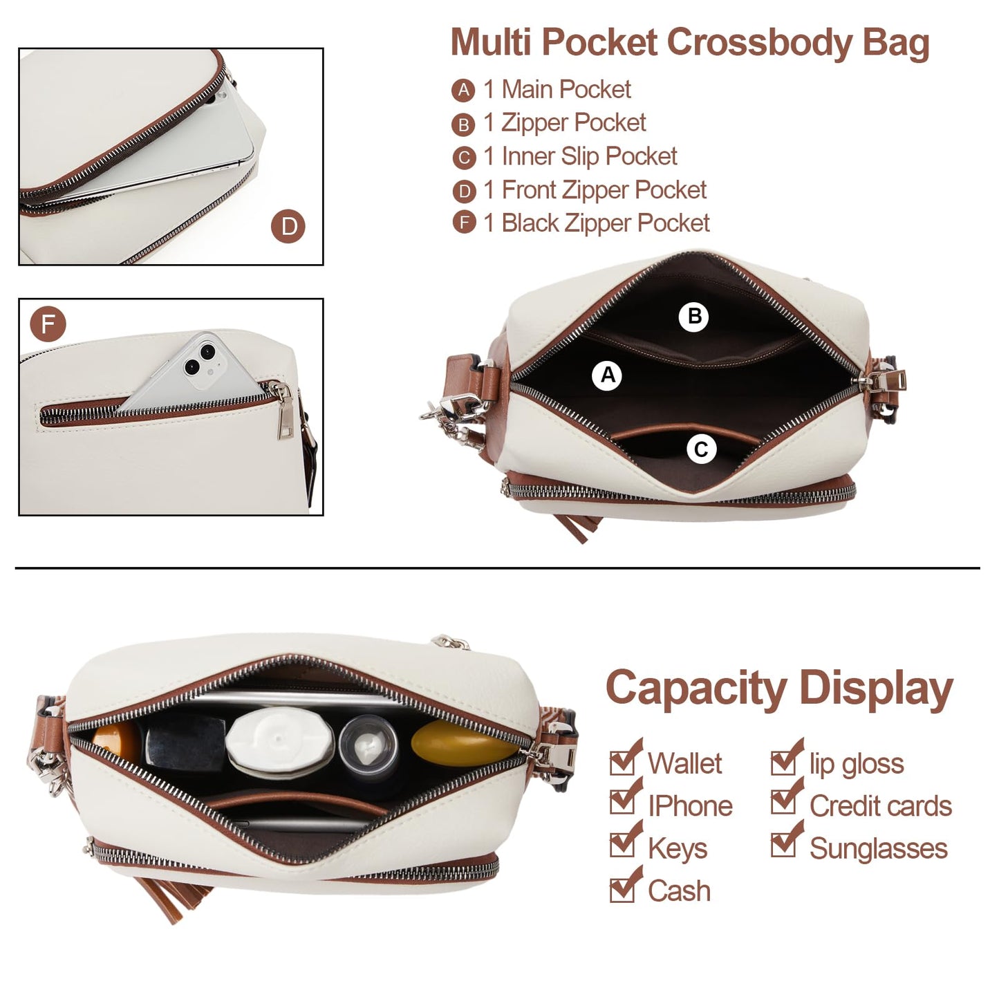CLUCI Crossbody Bags for Women Trendy, Vegan Leather Shoulder Handbags，Purses for Women with Adjustable Wide Strap