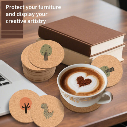 LECEHIVO 320 Pcs Cork Coasters Bulk 4 Inch Absorbent Cork Coasters DIY Blank Trivets for Dishes,Wine Glass,Kitchen,Office, Home Bar