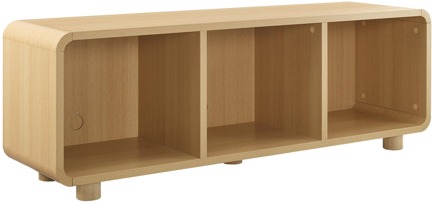 Crosley Furniture Zoe Large Modern Media Console and Record Player Stand with Storage for Vinyl Records, Ash