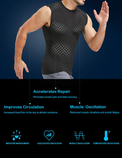 Dalavch 4 Pack Compression Shirts and Tank Tops Men Short Sleeve/Sleeveless Athletic Undershirt for Sport 2 Black 2 White Large