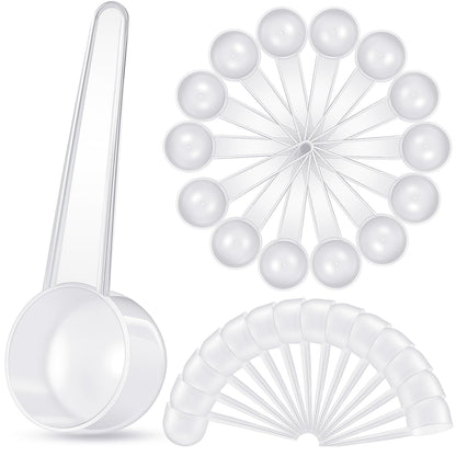 Meanplan 80 Pack Plastic Scoop Tablespoon Measuring Spoons (20 mL | 20 cc | 1.33 Tablespoon | 4 Tsp) Coffee Scoops Teaspoon for Measuring Coffee Grains Spices Protein Pet Food (Transparent)