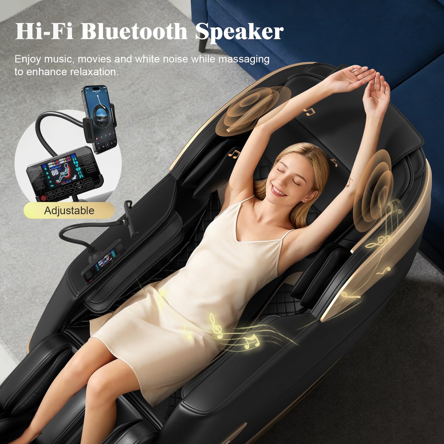 YONISEE 4D Massage Chair Full Body, 2026 Zero Gravity SL-Track Shiatsu Massage Recliner with Body Scan, AI Control, Heating, Airbags, Foot Rollers, Bluetooth Speaker, Led Light for Home and Office