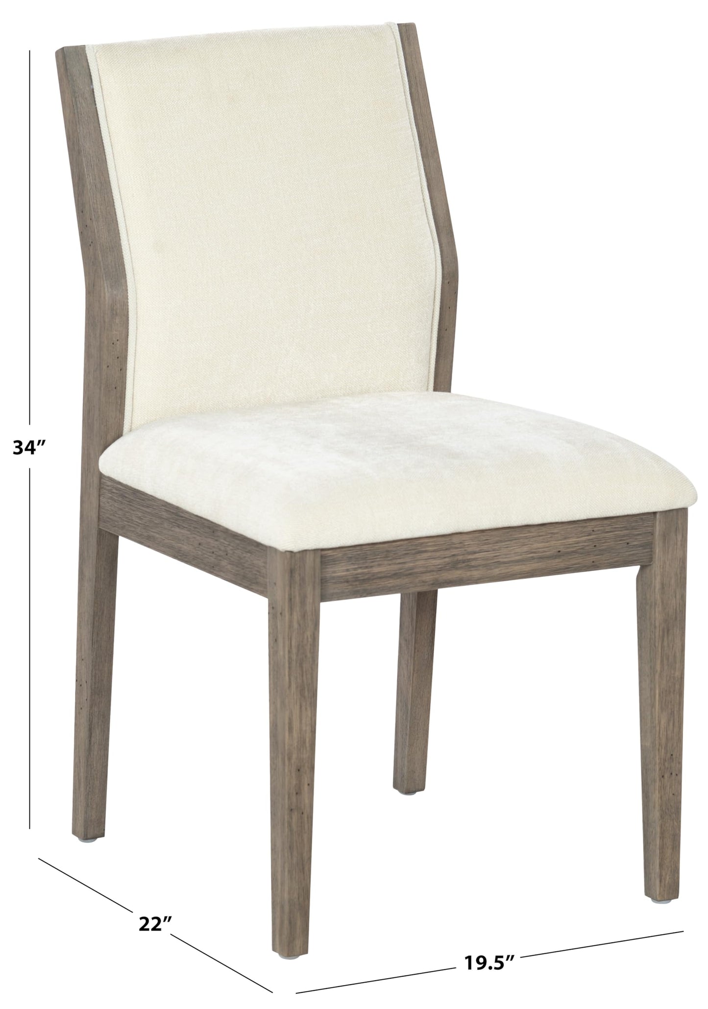 SAFAVIEH Couture Collection – Doriella Walnut Wood Dining Chair Set of 2, Modern Upholstered Dining Side Chairs with Padded Seat & Curved Back (SFV4276A-SET2)