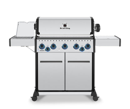Broil King 678347 Baron S 590 Pro IR 5-Burner Pellet Ready Natural Gas Grill in Stainless Steel with Infrared Side Burner and Rear Rotisserie Burner