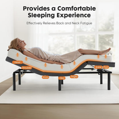 Sweetcrispy Adjustable Bed Frame - Ergonomic Electric Base with Wireless Remote & USB Ports | Twin XL Size, Zero Gravity, Anti-Snore