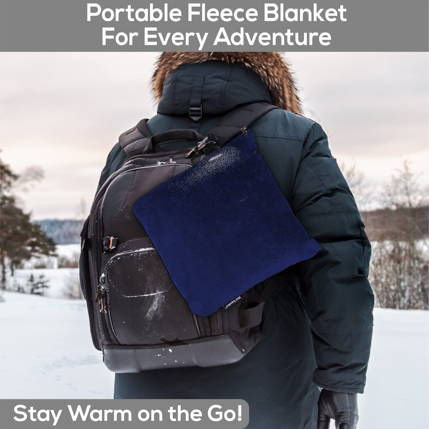 Well Traveled - 2 in 1 Fleece Travel Blanket with Stuffable Pillowcase for Air Travel - Convenient Design for Easy, Comfy Travel