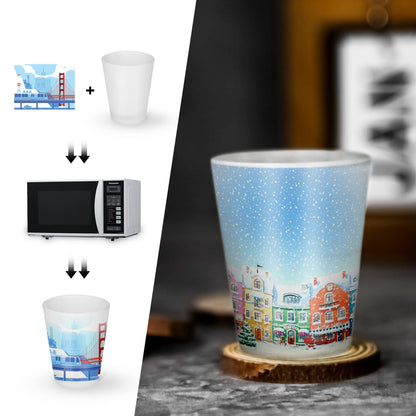 AGH Sublimation Frosted Shot Glasses - 1.5 oz Set of 12 with Heavy Base for Whiskey, Tequila, Vodka, Espresso