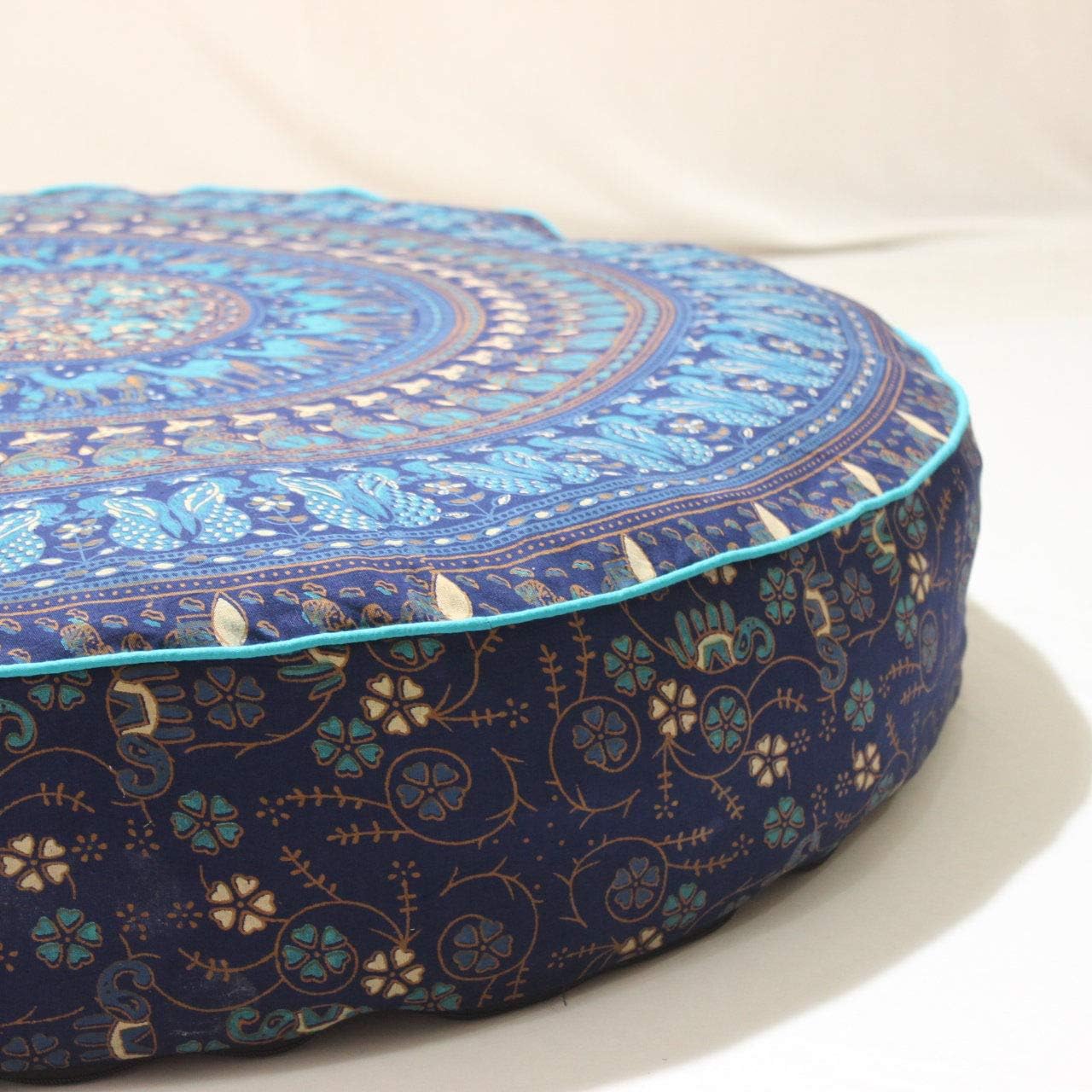 GDONLINE Indian Large Mandala Floor Pillow Comfortable Home Car Bed Sofa Large Mandala Floor Pillows Round Bohemian