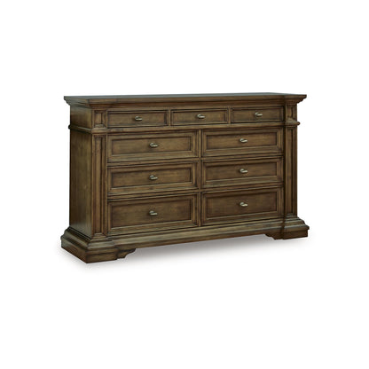 Signature Design by Ashley Thoridan Traditional 9-Drawer Dresser with Safety Stop and Anti -Tipping, Dark Brown