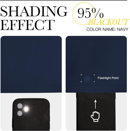 NICETOWN Navy Blackout Curtains - 55" x 90", 2-Piece Grommet Panels for Sunlight Blocking & Modern Design