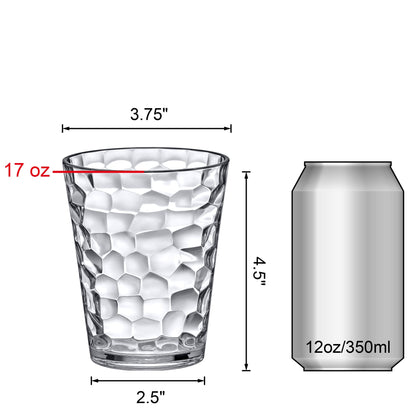 Amazing Abby - Iceberg - 16-Ounce Plastic Tumblers (Set of 8), All-Clear Reusable Plastic Cups, Stackable, BPA-Free, Shatter-Proof, Dishwasher-Safe