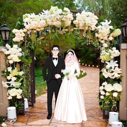 French Style Steel Wedding Arch Stand for Garden Trellis 240x230x40cm 140 340cm Width Options ()