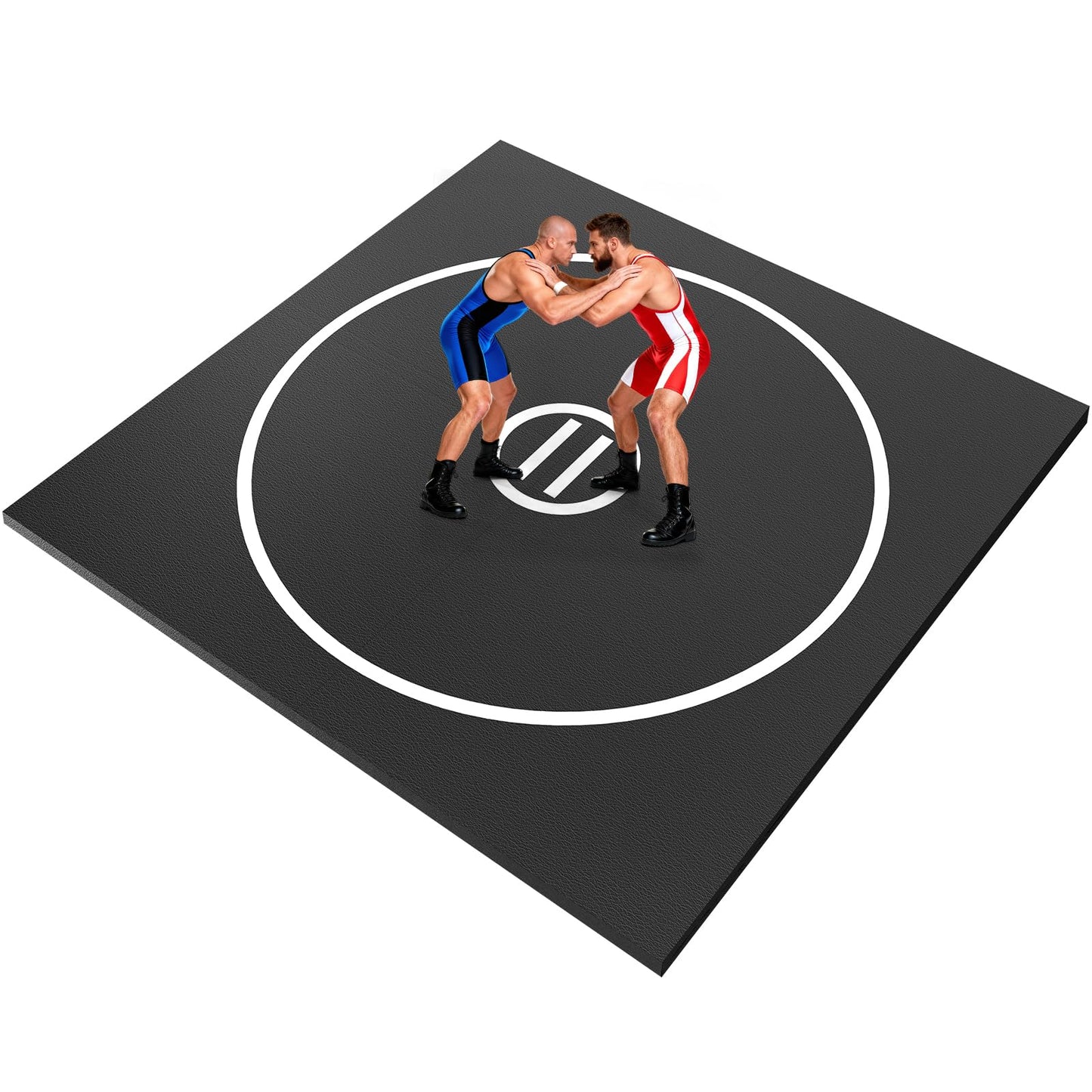 KIKILIVE Wrestling Mat Large 10x10FT for Home Workout, High-Density XPE Foam Training Mat for MMA Exercise Yoga, 1.2inch Thicken Folding Gym Mat for Tumbling Grappling Boxing Taekwondo Cheerleading, Black