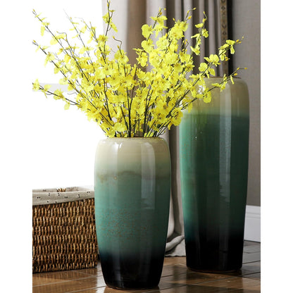 SGeneE Large Floor Vase, 27" Tall Flower Vase, Ceramic Decorative Vase for Living Room Modern Home Decor Bedroom Office Décor (Green 24inch)