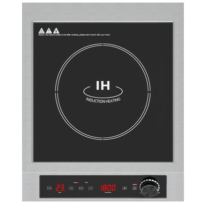 SUNVIVIPRO Commercial Induction Cooktop 1800W, Professional Electric Countertop Burner, 10 Power & 10 Temp Setting, Induction Hot Plate with Timer, Electric Stove with LED Screen, Black