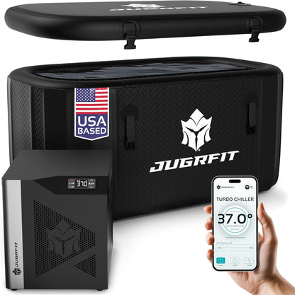 JUGRFIT 121-Gallon Luxury Pro-Grade Cold Plunge Tub with 1050W Water Chiller – Ice-Free At-Home Recovery, Built-In Filtration, Weatherproof & Durable