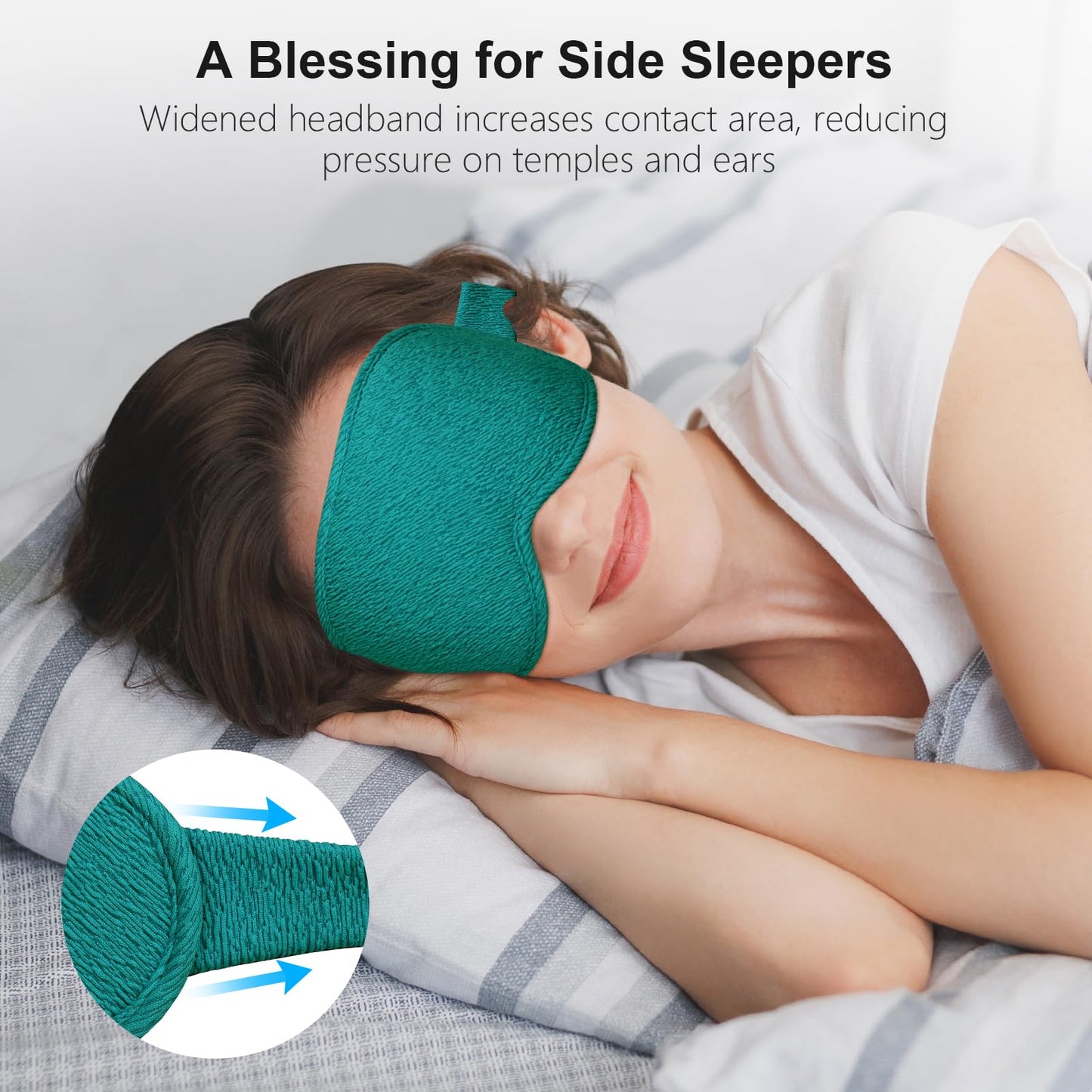 Gritin 100% Blackout Sleep Eye Mask for Women Men, Zero Pressure Sleeping Mask - Ergonomic Design 3D Cutout Eye Movement and Eyelash Friendly Night Blindfold, Ultra Soft Comfortable for Sleeping