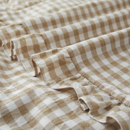 26 26 Inches, Set 2, KKJIAF Ruffle Gingham Pillow Covers x Cotton Plaid Throw Pillow Shams of Linen Feel Ruffled Plaid