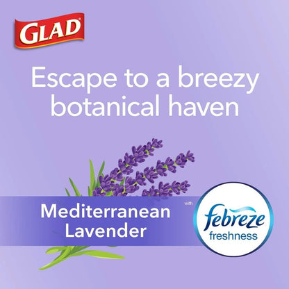 Glad ForceFlex Tall Kitchen Trash Bags, 13 Gallon, Gain Lavender, 80 Count (Package May Vary)