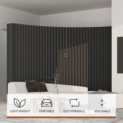 Paper Room Divider – Folding Privacy Screen & Portable Partition, Indoor Freestanding Wall for Home, Office, Clothing Store & Business Use(Black)