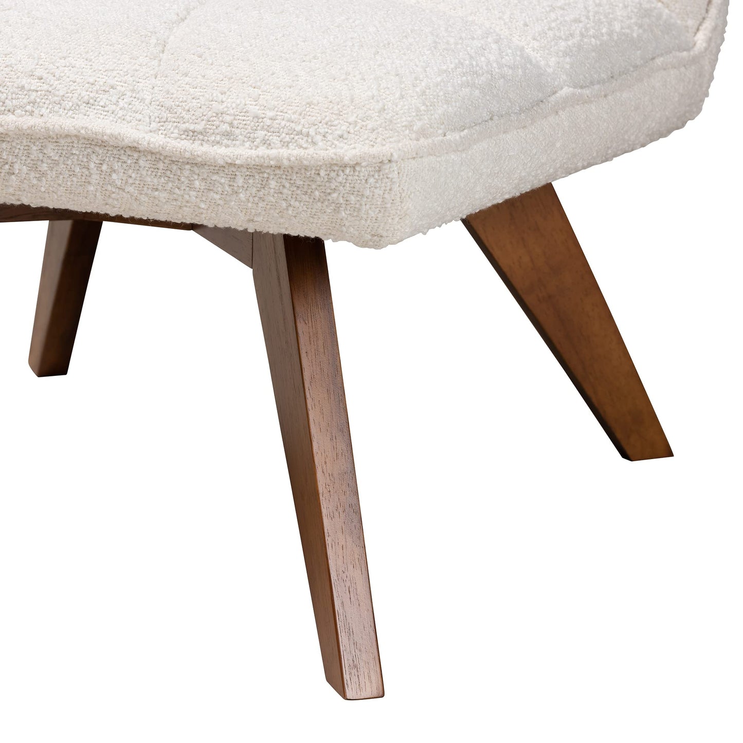 Baxton Studio Darielle Chair, One Size, White/Walnut Brown