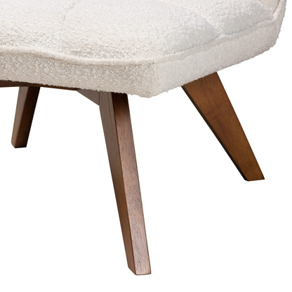 Baxton Studio Darielle Chair, One Size, White/Walnut Brown