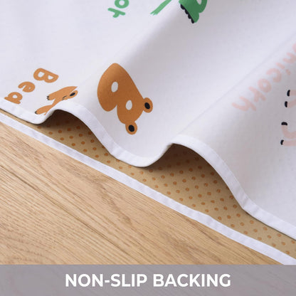 51" Splat Mat for Under High Chair/Arts/Crafts, WOMUMON Baby Washable Spill Mat Waterproof Anti-Slip Floor Splash Mat, Portable Play Mat and Table Cloth
