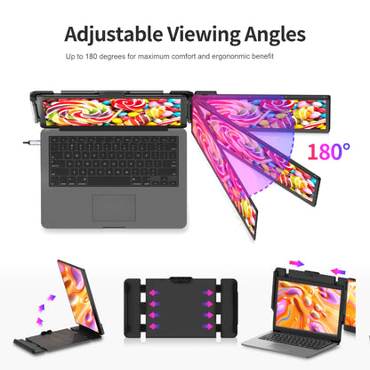 Laptop Screen Extender, 14'' FHD 1080P IPS Ultra-Thin Dual/Triple Monitor Display, HDMI/USB-C Plug-Play Portable Monitor for Laptop, Built-in Speakers(Mac, Win, Android)