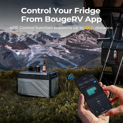 BougeRV 41 Quart Rocky V3.0 12 Volt Portable Refrigerator with 240Wh Battery, Dual Zone Car Fridge Freezer, APP Control, Compressor Cooler for Overlanding, Camping, Travel, RV, Truck(2026 New Model)