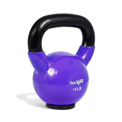 Yes4All Kettlebells Rubber Base, Kettlebell Set for Women, Strength Training Kettlebells Weights (10-65 lbs)