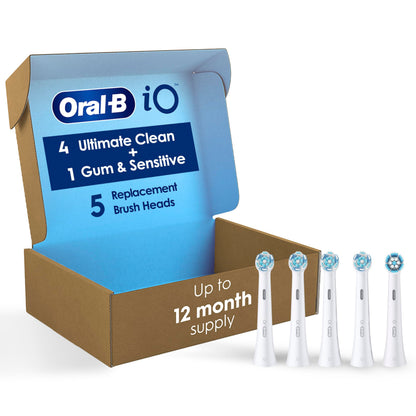 Oral-B iO Series Ultimate Clean Electric Toothbrush Replacement Brush Heads for an Oral-B Electric Toothbrush, 2 count, White