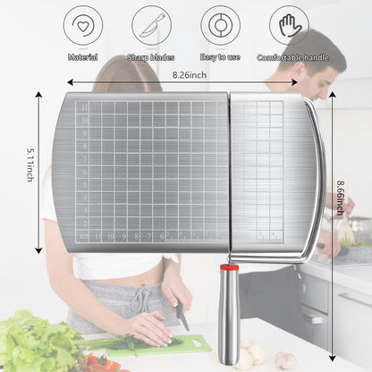 YIHAOSSING Cheese Slicer,Stainless Steel Cheese Cutter,Multipurpose Cheese Slicers with Grid Scale and Anti Slip Rubber Pads for cutting Cheese,Butter,Sausages,Bread