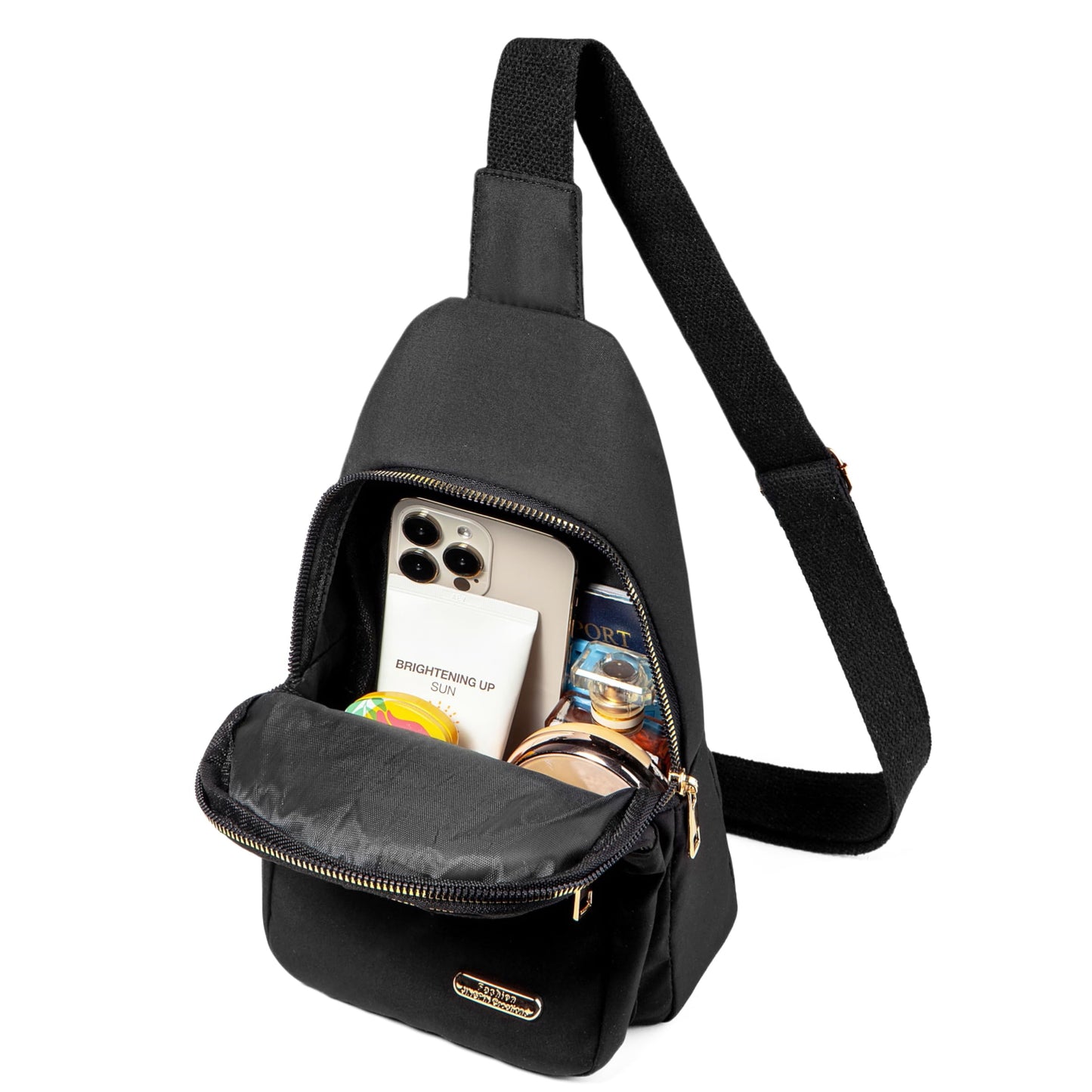 Cross Body Bag Sling Backpack Fanny Pack Small Crossbody Bags for Women Trendy - Black