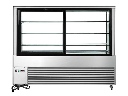 KoolMore Refrigerated Bakery Display Case for Cakes, Pies, and Pastries, 71” Stainless Steel Frame, Glass Front, Multi-Tiered Shelving Rack and LED Lighting- 30 cu.ft (RBD30C)